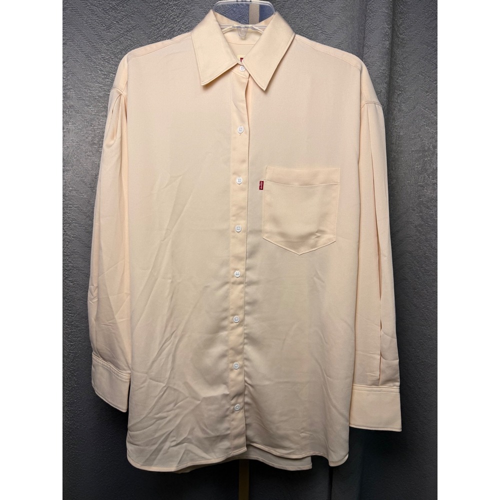 Levi's San Francisco Womens XS Button Down Shirt Long Sleeve Top Lt Peach Color